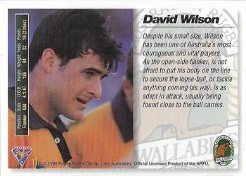1995 Futera Rugby Union #11 David Wilson Back
